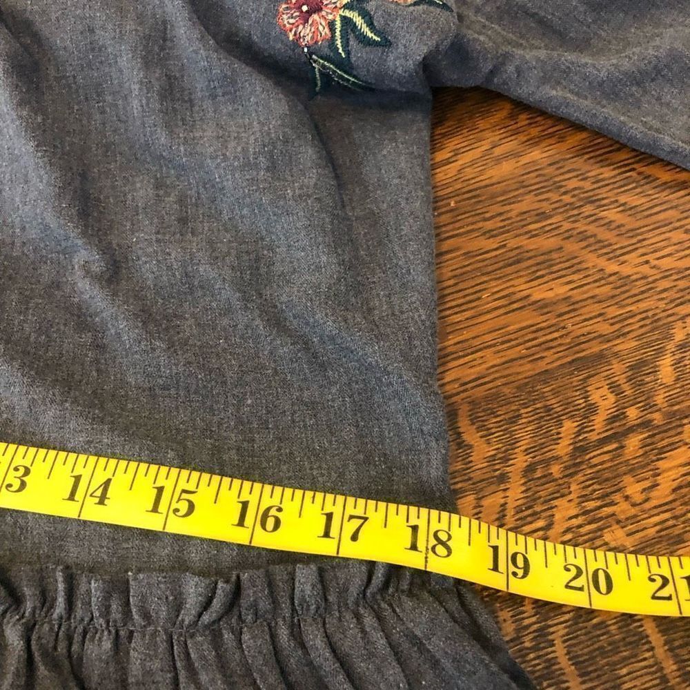 Zara Trafaluc Collection Gray Embroidered Shift Dress - Picture 14 of 16